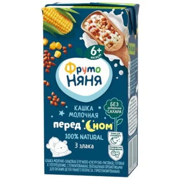 Каша ФрутоНяня жидкая молочная обогащенная пребиотиками и фруктозой, 200мл