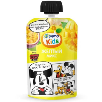 Пюре ФрутоKids 90г яблоко-банан-абрикос-манго-маракуйя