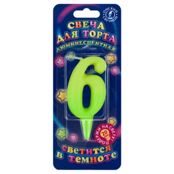 Свеча тортовая люминесцентная 6