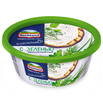 Сыр творожный Хохланд с зеленью 60% БЗМЖ, 140г