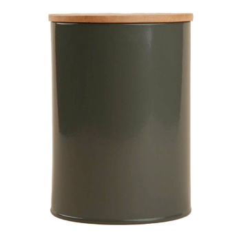Банка для хранения SL Home Каса Перфекто, с бамбуковой крышкой, серая, 11×15 см 