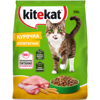 Сухой корм Kitekat для кошек аппетитная курочка, 350г