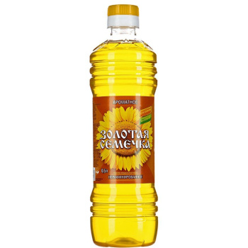 Масло Золотая семечка Ароматное подсолнечное, нерафинированное, 0,5л
