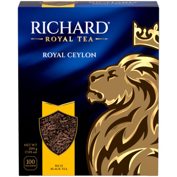 Чай чёрный Richard Royal Ceylon Цейлонский байховый, 100 пакетиков