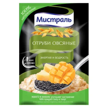Отруби Мистраль овсяные Энергия и бодрость, 30г
