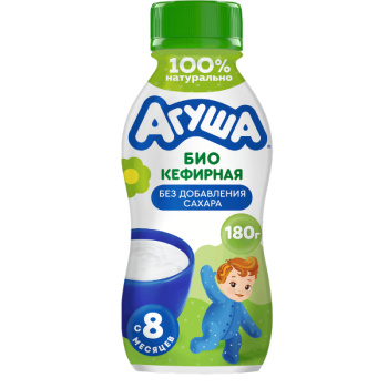 Био-кефир Агуша без сахара 3,1%, 180г