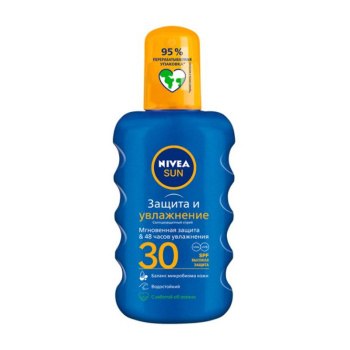 Спрей солнцезащитный для тела NIVEA, Защита и увлажнение, SPF30, 200мл