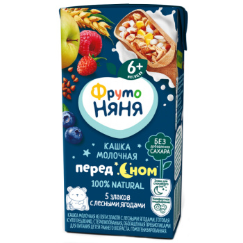 Каша ФН 200мл жидкая Молочная 5злаков + Клубника и банан БЗМЖ
