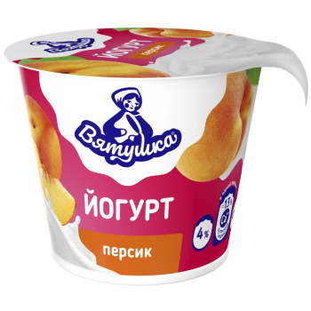 Йогурт Вятушка 4% 125г Персик БЗМЖ