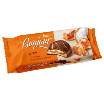 Десерт Bonjour Konti, с соленой карамелью, 220г