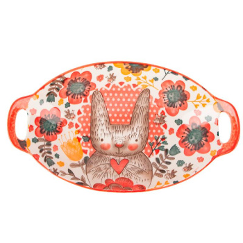 Блюдо с ручками Kawaii Forest.Bunny 27 16 4см.  фарфор  0860428