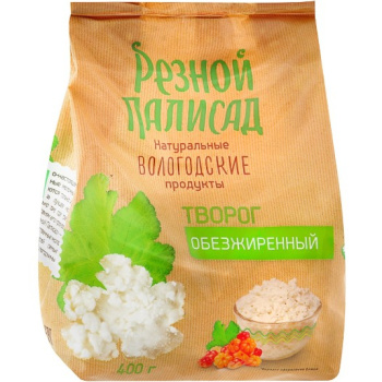 Творог Резной палисад обезжиренный 400г БЗМЖ