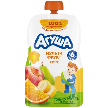 Пюре фруктовое Агуша Я Сам!, Мультифрукт, 90 г