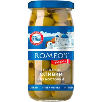 Оливки Romeo's Delights Халкидики Гигант без косточки, 340г