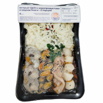 Удон с морепродуктами и соусом Унаги острый Быстро из Моря ООО Серената, 540г