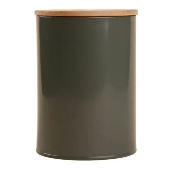 Банка для хранения SL Home Каса Перфекто, с бамбуковой крышкой, серая, 11×15 см 