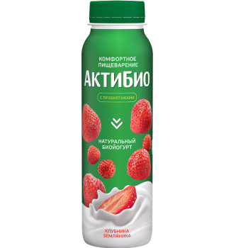 Йогурт питьевой АктиБио клубника-земляника 1,5% БЗМЖ, 260г