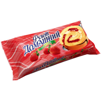 Рулет Домашний крем-клубника Раменский Кондитерский Комбинат, 150г