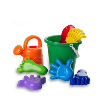 Песочный набор №36 (ведро бол.совок,грабли,4формочки руки-ноги, лейка) 15595