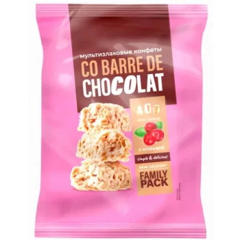 Конфеты мультизлаковые Co barre de Chocolat с клюквой, 135г