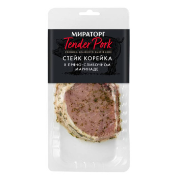 Стейк свиной, корейка в пряно-сливочном маринаде, охлажденный, 250г