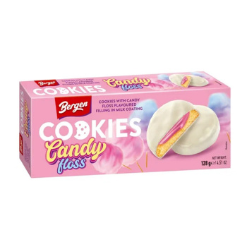 Печенье Candy floss вкус сахарной ваты, молочная глазурь, взрывная карамель, 128г 