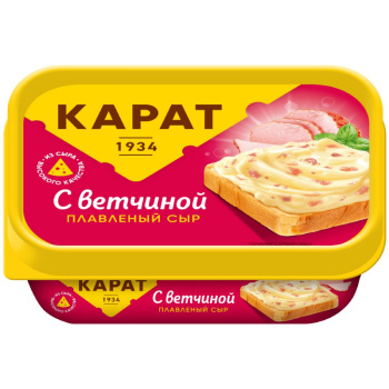 Сыр плавленый Карат с ветчиной 45%, 400г