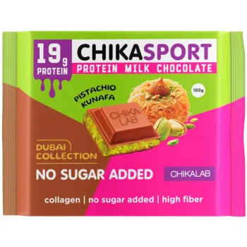 Шоколад Chikalab молочный с фисташковой пастой хрустящее тесто, 100г