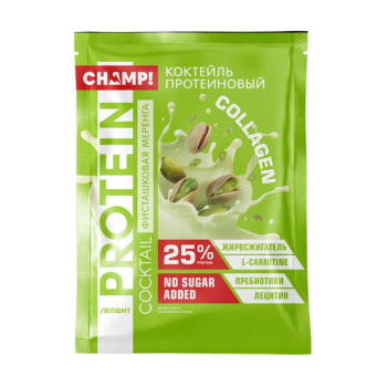 Коктейль протеиновый Champ! Фисташковая меренга, сухая смесь, 30г