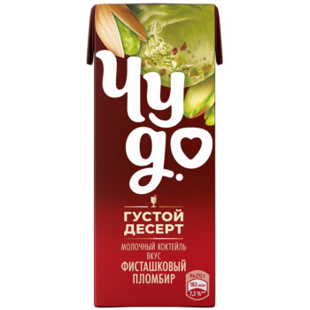 Коктейль молочное Чудо Фисташковое мороженое 2% БЗМЖ, 200г