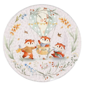 Бумажные тарелки Лисички, 23 см, 6 штук