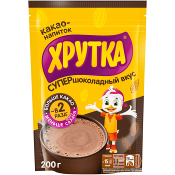 Какао растворимый Хрутка супер шоколад, 200г