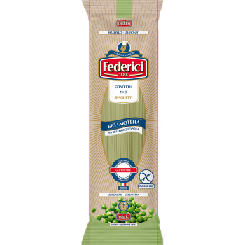 Макароны Федеричи Спагетти из зеленого гороха без глютена, 250г