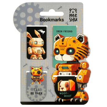 Закладки магнитные для книг MESHU Iron friend, 4шт, матовая ламинация