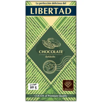 Шоколад тёмный Libertad с какао крупкой, 80г