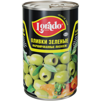 Оливки Lorado зелёные с лососем без косточки, 300г