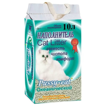 Наполнитель для кошачьего туалета Pussy cat Океанический, 10л