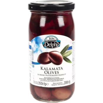 Маслины Delphi Каламата с косточкой в рассоле, 350г