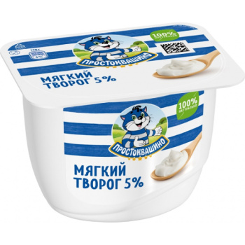 Творог мягкий Простоквашино 5% БЗМЖ, 170г