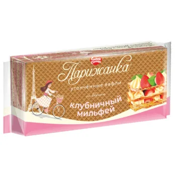 Вафли Парижанка вкус клубничный мильфей 210г