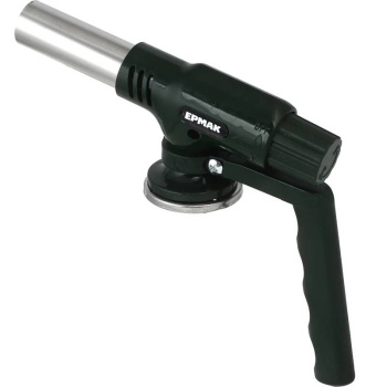 Горелка газовая с пьезорозжигом, Ермак цанговый захват, шир. сопло, с рукоятью, 23х16х5,5см 