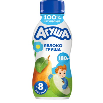 Йогурт Агуша яблоко-груша 2,7% БЗМЖ, 180г