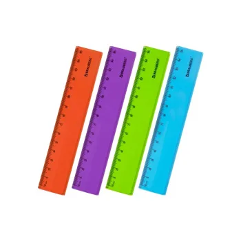Линейка пластиковая BRAUBERG FRUITY, тонированная, 15см, 1шт