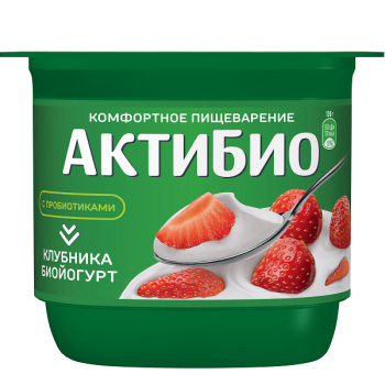 АктиБио Йогурт Клубника 2,9% БЗМЖ, 130г