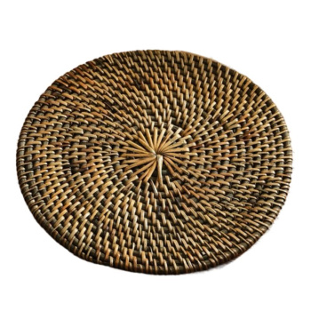 Коврик сервировочный плетеный круглый ротанг, 20х20х0,5см   
