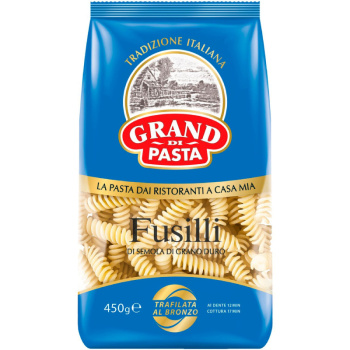 Макароны FUSILLI Спиральки, Grand Di Pasta, 450г