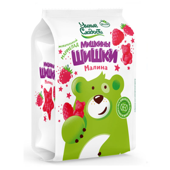 Мармелад Умные сладости Мишкины шишки со вкусом малины, 150г