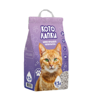 Наполнитель КОТОЛАПКИ комкующийся 4,5л (бентонит)