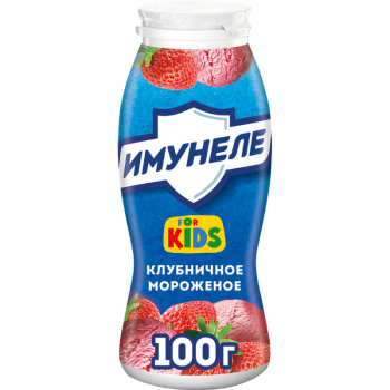 Напиток с соком Имунеле Kids клубничное мороженое 1,5% БЗМЖ, 100г