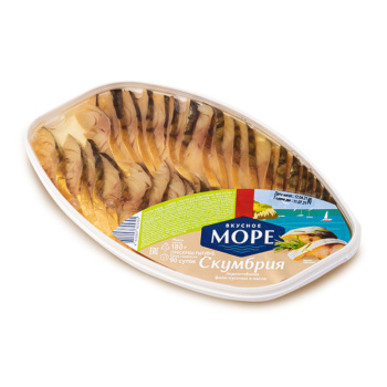 Скумбрия филе-кусочки Вкусное Море подкопченная в масле, 180г